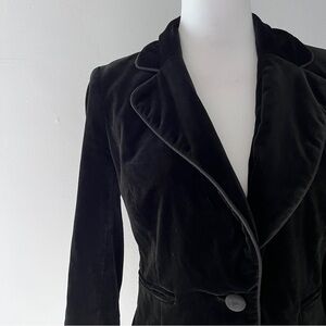 Milly Black Velvet Blazer Tailored Jacket Holiday Party Evening Small